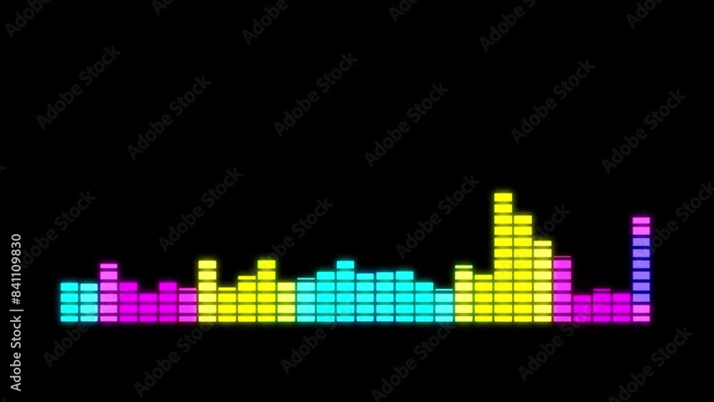 Audio equalizer bars moving. Colorful music equalizer Animation. Audio equalizer bars moving. Colorful music equalizer Animation.