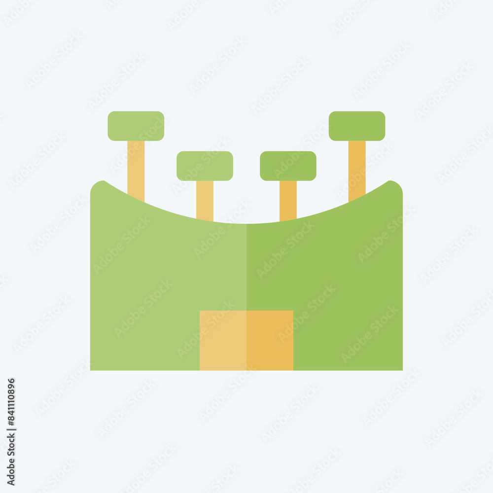 Icon Stadium. related to Rugby symbol. flat style. simple design illustration Icon Stadium. related to Rugby symbol. flat style. simple design illustration