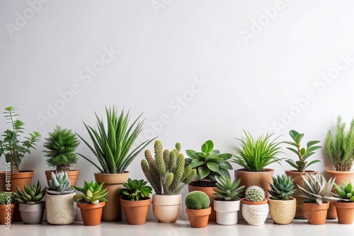 Plants on the ground in various shapes and sizes isolated on background, nature, foliage, leaves, botany, greenery, garden
