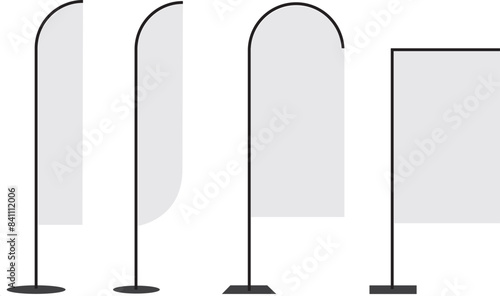 Beach flag mockup for advertising brand products.