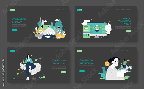 Compassion Focused Therapy. Flat Vector Illustration