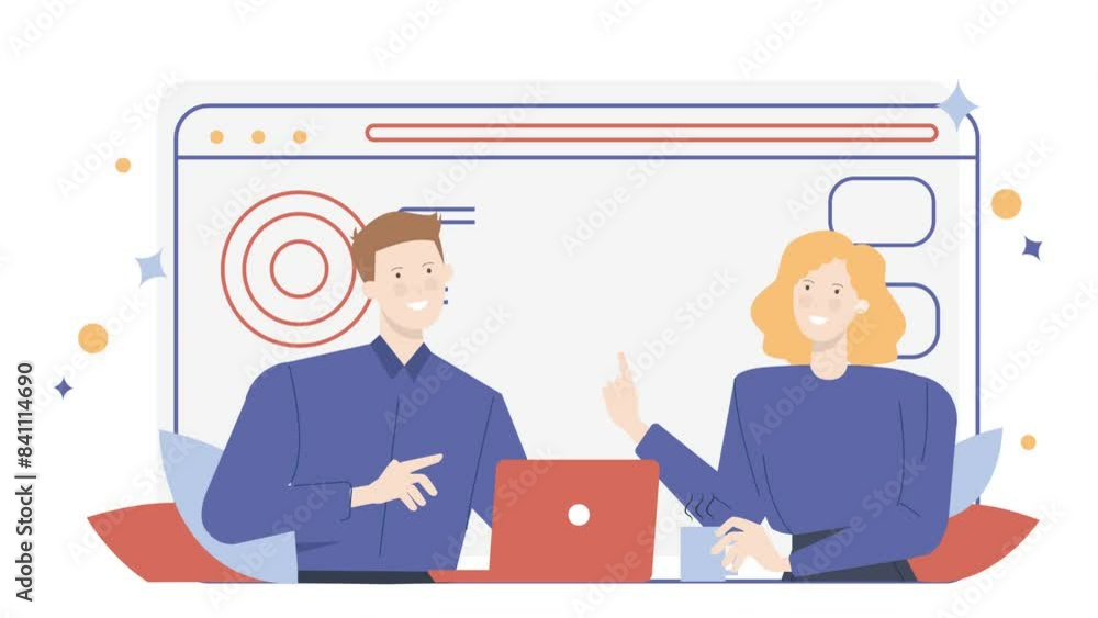 business partner discussion about new project animated illustration video business partner discussion about new project animated illustration video