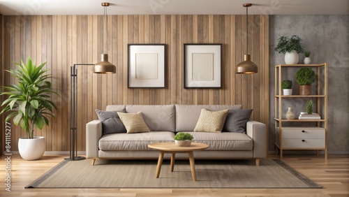 Modern living room interior with a backdrop sofa and decorative photo frame  modern  creative  living room  interior design