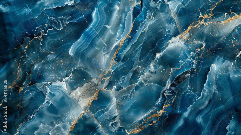 Close Up Blue And Gold Swirling Marble Texture Close Up Blue And Gold Swirling Marble Texture