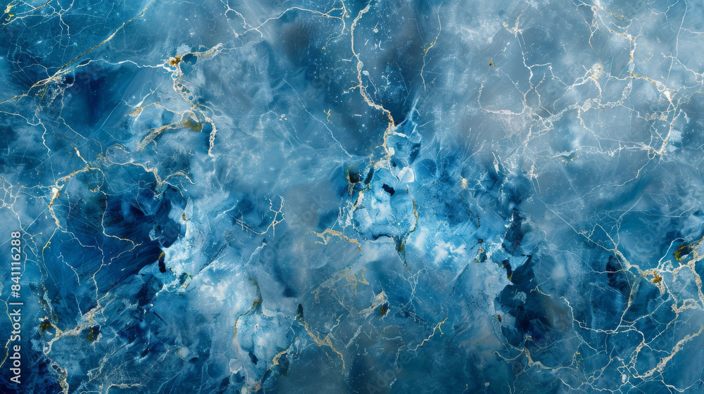 Blue Marble With White Veins and Gold Accents Blue Marble With White Veins and Gold Accents