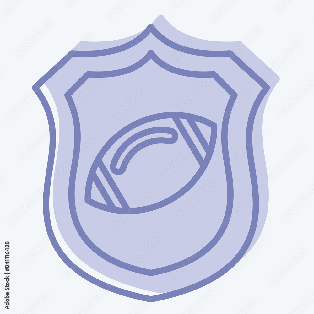 Icon Shield. related to Rugby symbol. two tone style. simple design illustration Icon Shield. related to Rugby symbol. two tone style. simple design illustration