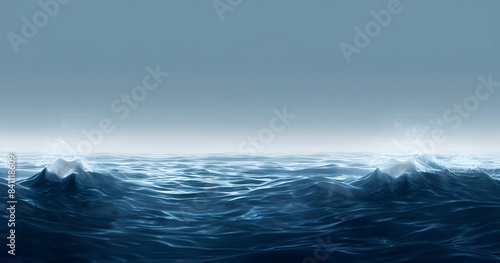 Minimalist Digital Art Ocean Wave Background