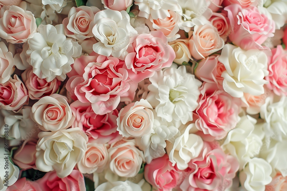 Backdrop of white and pink roses flowers, wedding backgrounds Backdrop of white and pink roses flowers, wedding backgrounds