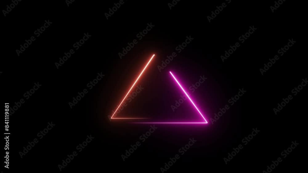 Neon effect triangle frame animation and seamless looping background. Neon effect triangle frame animation and seamless looping background.
