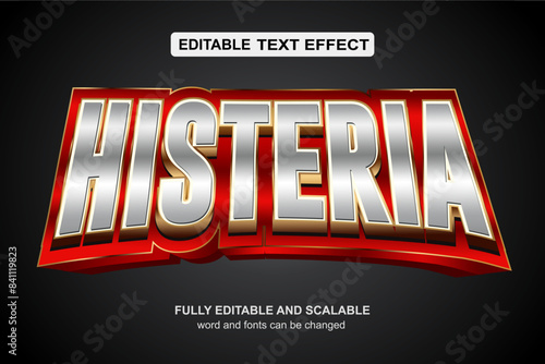 HISTERIA 3D TEXT EFFECT VECTOR FILE