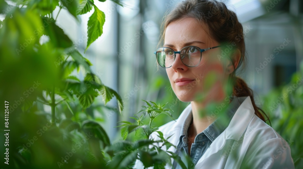 A portrait of a female scientist developing sustainable solutions for environmental challenges A portrait of a female scientist developing sustainable solutions for environmental challenges