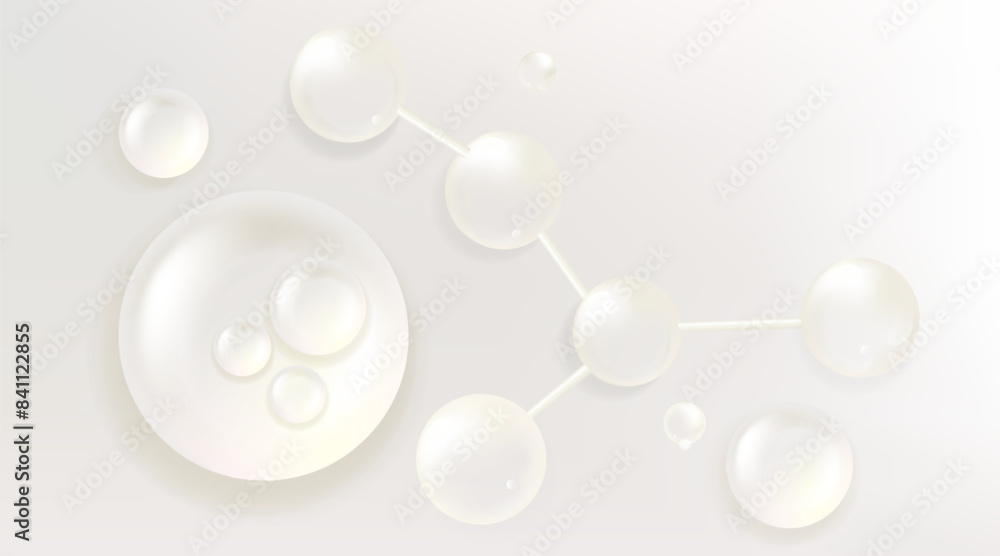 Hyaluronic acid and Niacinamide hair and skin solutions ad, white collagen serum drop with cosmetic advertising background ready to use, illustration vector. Hyaluronic acid and Niacinamide hair and skin solutions ad, white collagen serum drop with cosmetic advertising background ready to use, illustration vector.