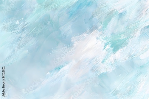 Abstract Pastel Blue White Paint Stroke Background