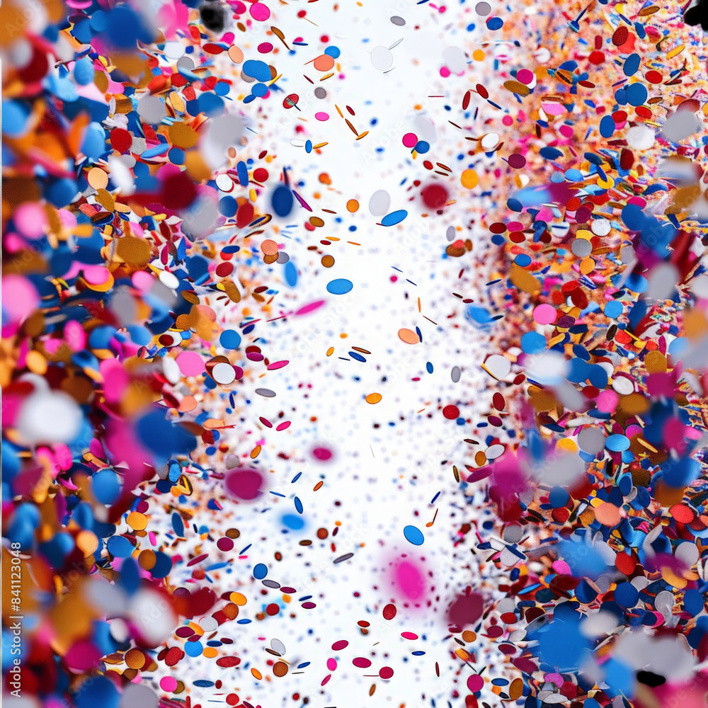 Fototapeta premium colorful confetti on a white background, perfect for creating a transparent image