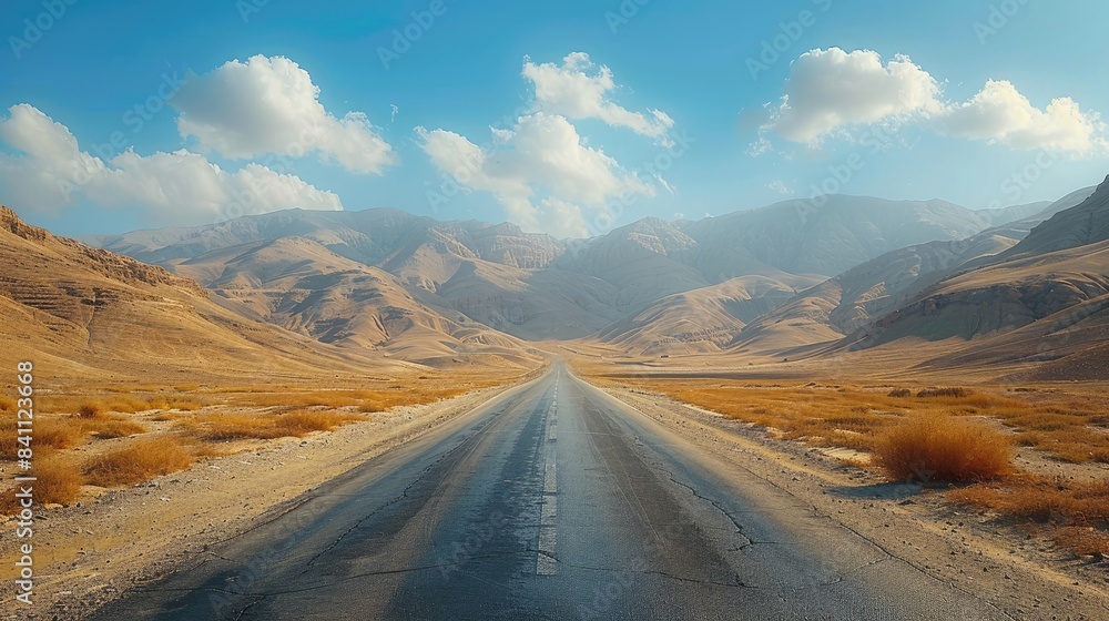 empty road in desert landscape on sunny day empty road in desert landscape on sunny day