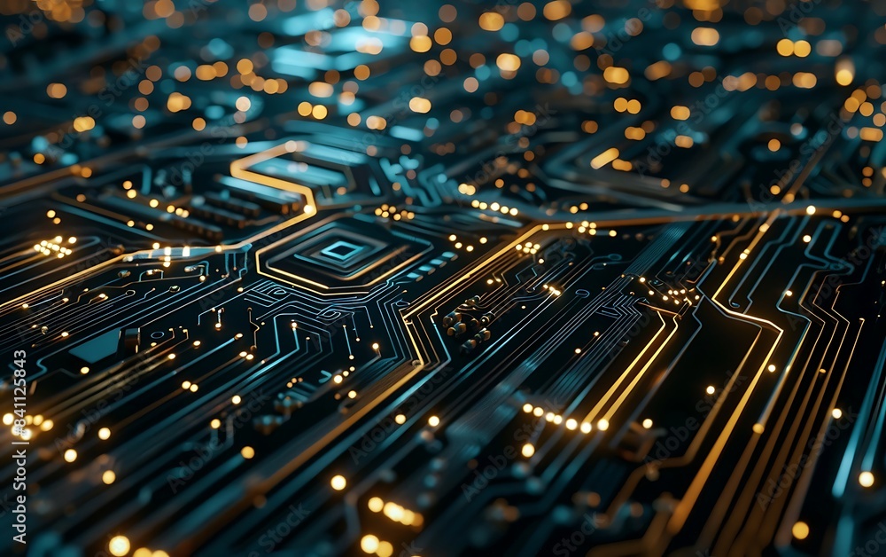 A close up of a visualization circuit board. Advanced Technology Concept A close up of a visualization circuit board. Advanced Technology Concept