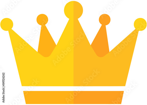 A flat vector illustration of golden crown isolated on white background.
