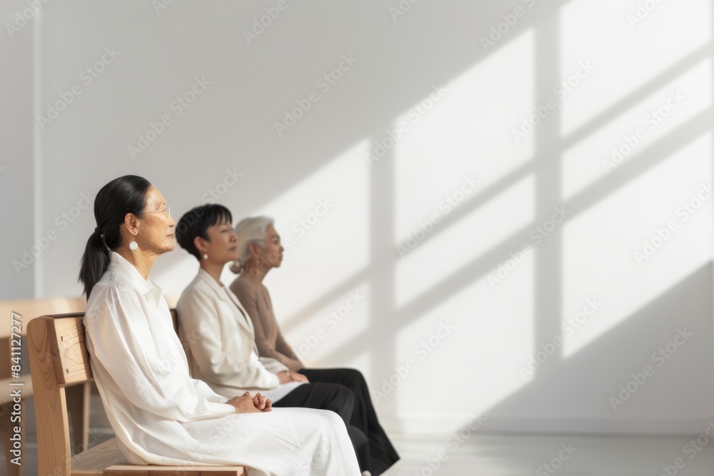 Middle-Aged Women of Diverse Ethnicities at a Menopause Wellness Seminar in a Bright Conference Room Middle-Aged Women of Diverse Ethnicities at a Menopause Wellness Seminar in a Bright Conference Room