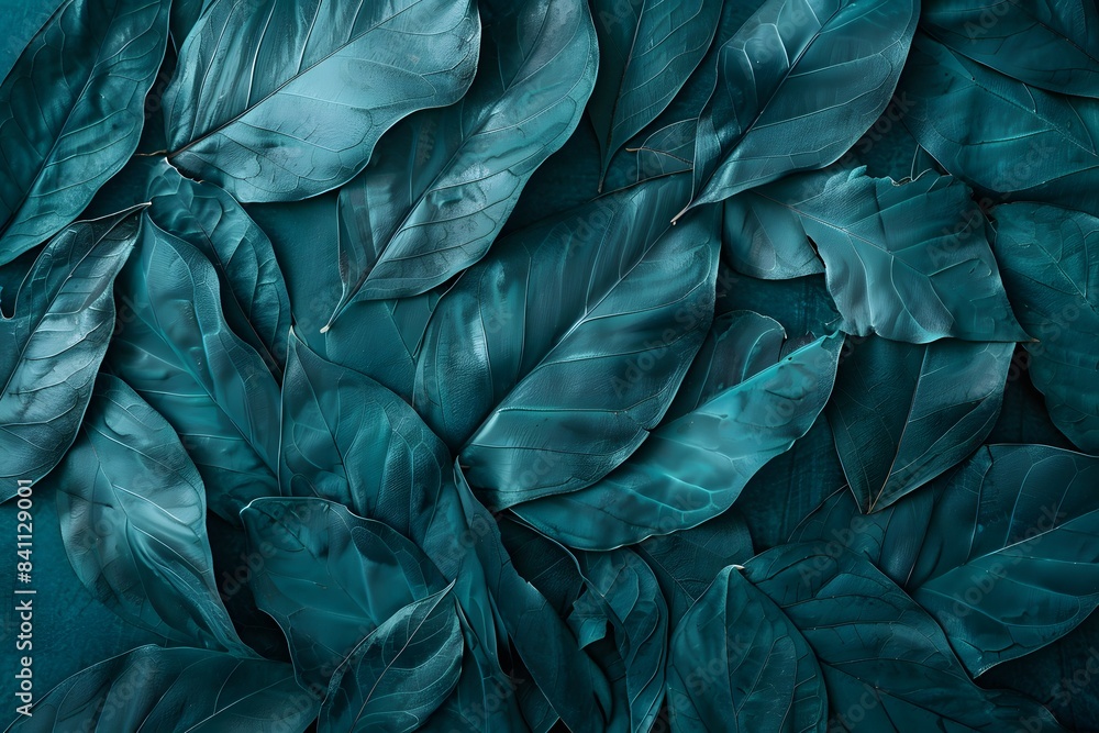 Teal Leaf Texture Abstract Background Teal Leaf Texture Abstract Background