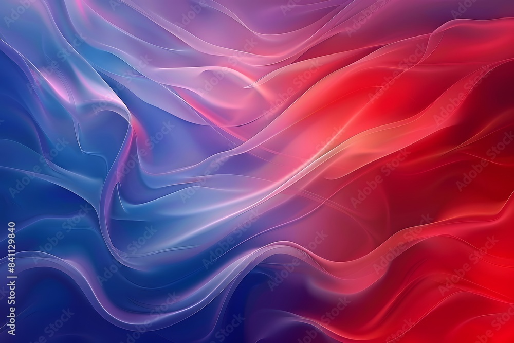 Fototapeta premium Abstract Red And Blue Waves Background