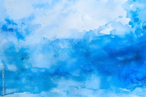 Abstract Blue Watercolor Sky Background