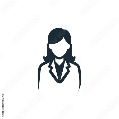 female scientist science logo vector illustration template design