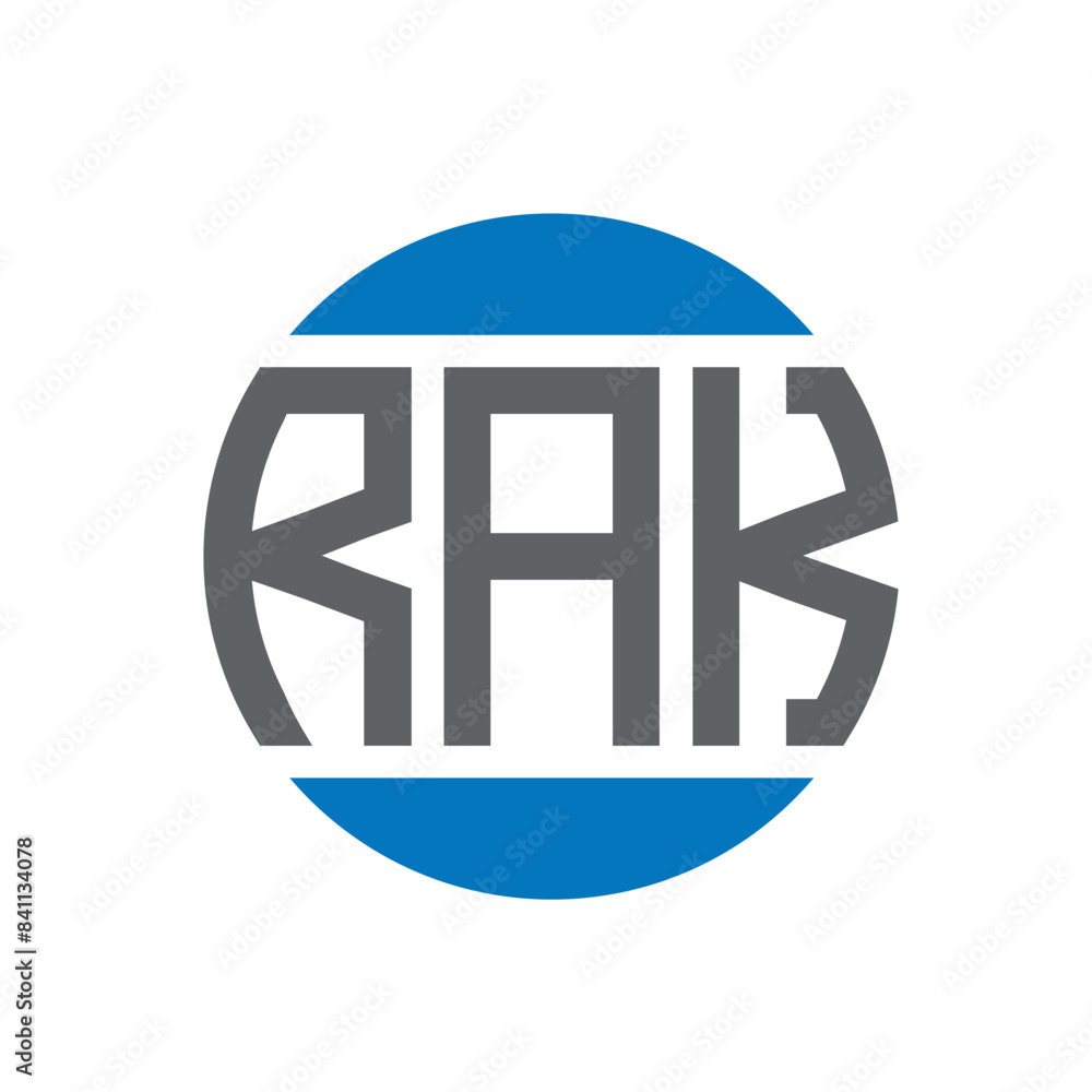 RAK letter logo design on white background. RAK creative initials circle logo concept. RAK letter design. RAK letter logo design on white background. RAK creative initials circle logo concept. RAK letter design.