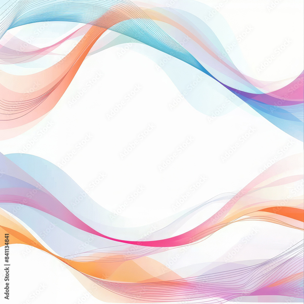 Abstract background, colorful waves, vibrant, dynamic, energetic, fluid, white canvas Abstract background, colorful waves, vibrant, dynamic, energetic, fluid, white canvas