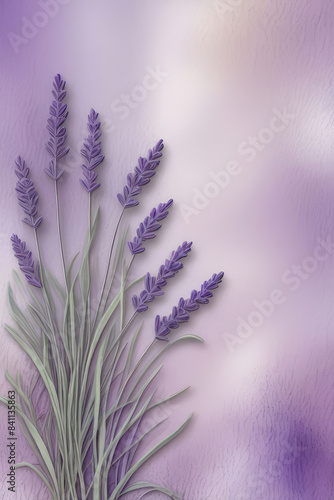 Cute lavender background with copy space in watercolor style.