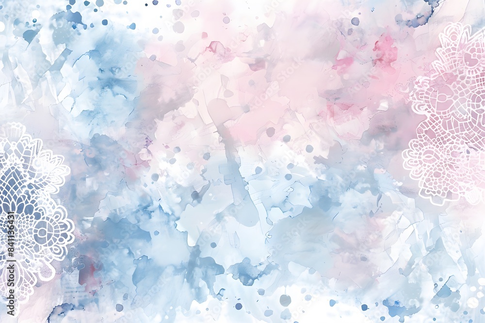 Pastel Watercolor Background With Lace Pastel Watercolor Background With Lace