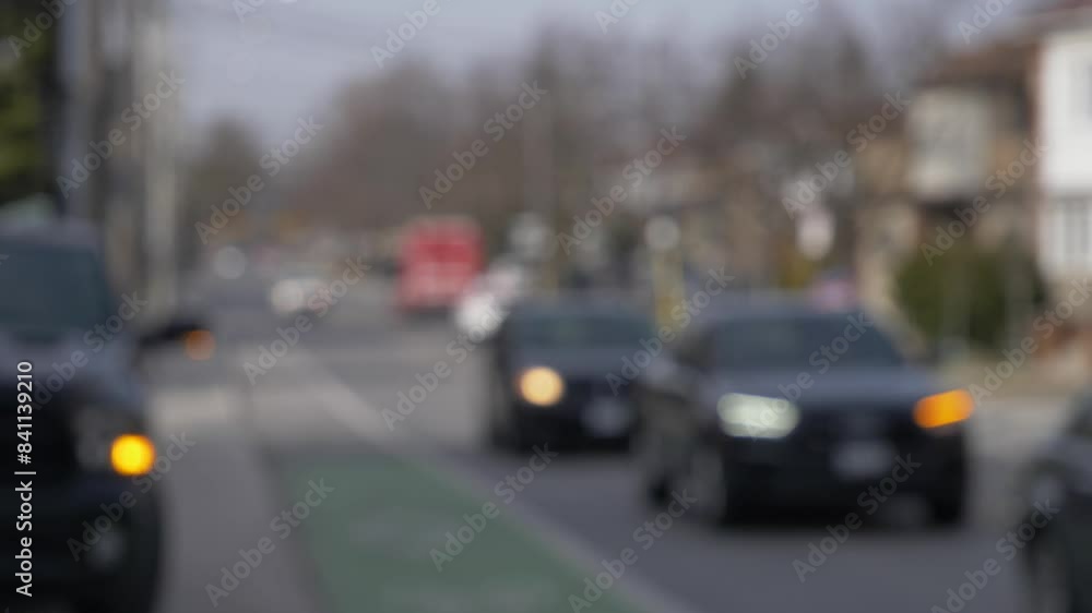 toronto slow traffic waiting for red light with signal lights on toronto slow traffic waiting for red light with signal lights on