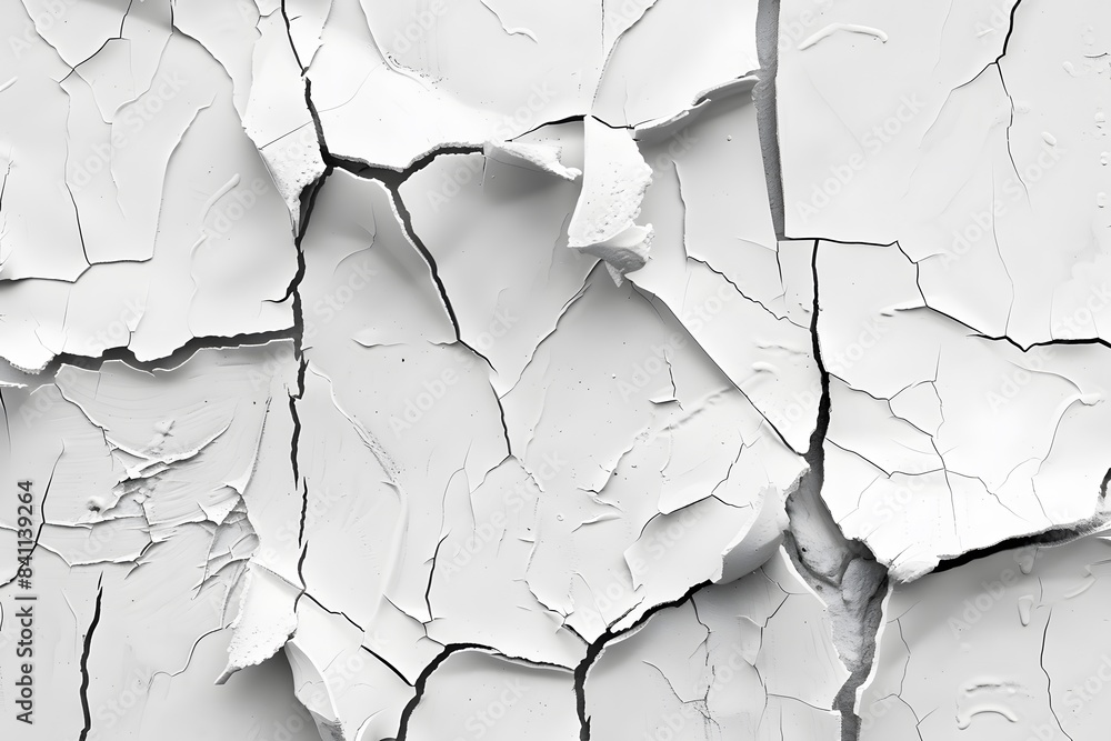 Naklejka premium Abstract White Cracked Paint Texture Background
