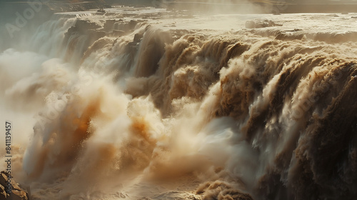 running yellow river waterfalls, waterfall, river, nature, stream, rock, landscape, cascade, stone, flow, rocks, dynamic, big falls, strong