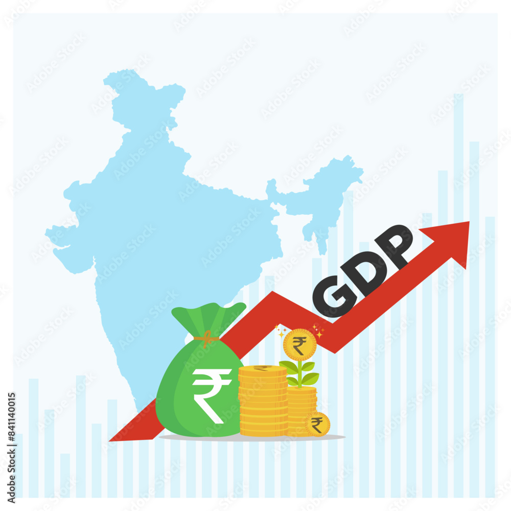 GDP, Growth, India, Money, Economy Concept Vector Design Template GDP, Growth, India, Money, Economy Concept Vector Design Template