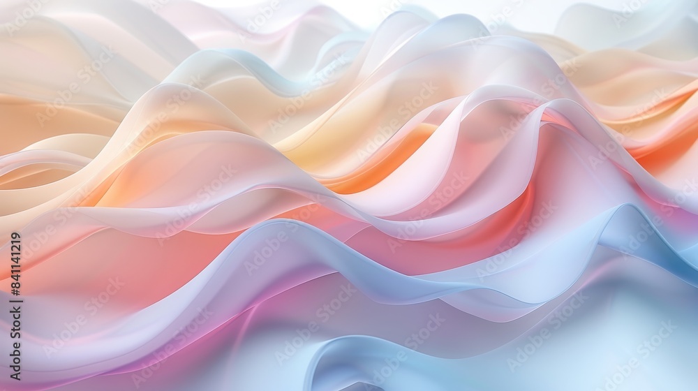 Light pink, blue and yellow waves of gradient color. Light pink, blue and yellow waves of gradient color.