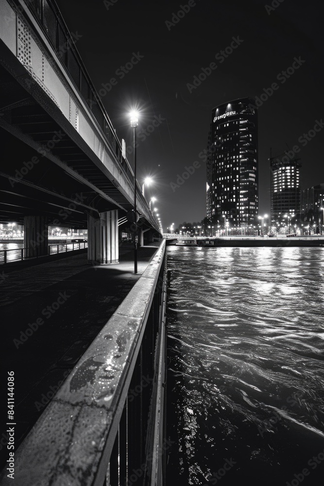 Fototapeta premium People at glass wall