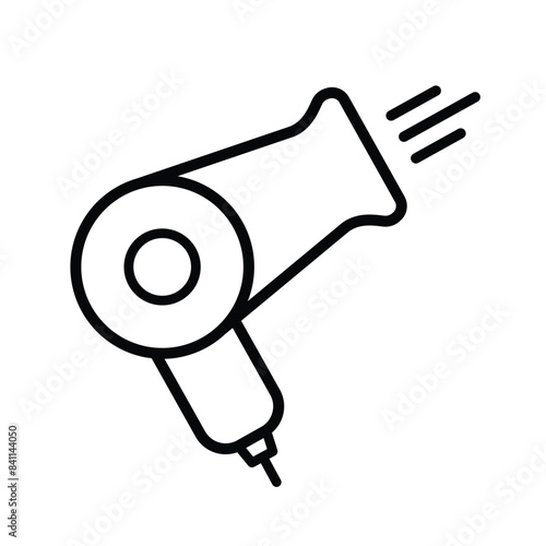 Hairdryer black on white vector line icon