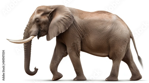  Large elephant  isolated on a white background.