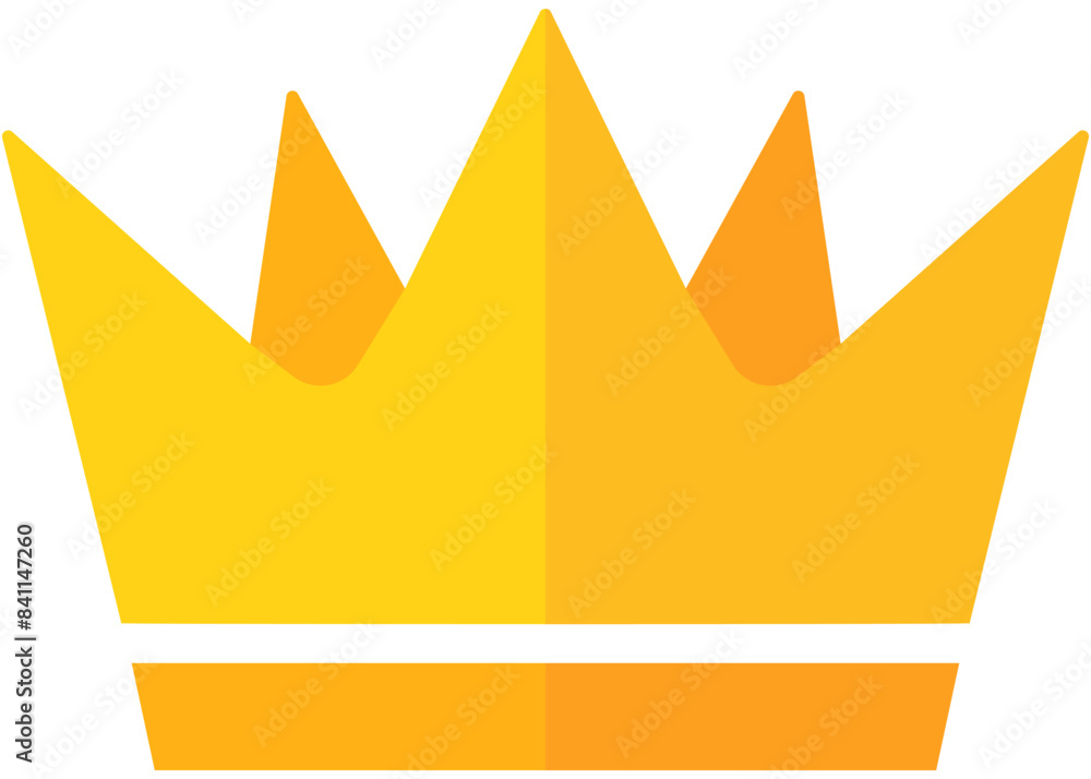 Gold crown flat icon isolated on a white background. Gold crown flat icon isolated on a white background.