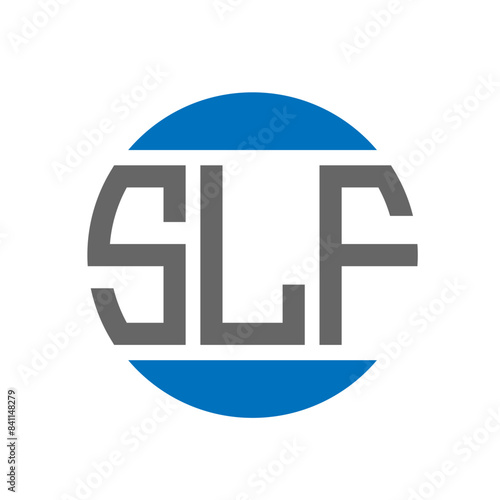 SLF letter logo design on white background. SLF creative initials circle logo concept. SLF letter design. photo