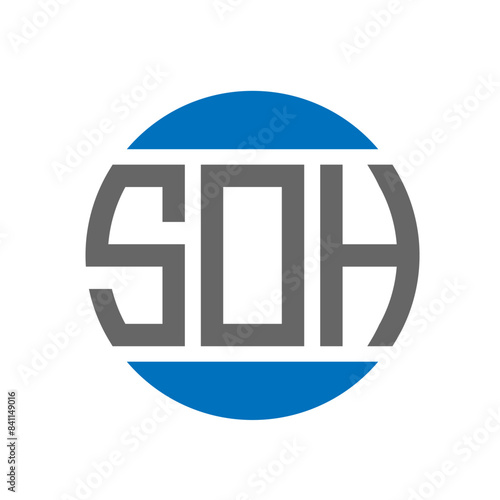 SOH letter logo design on white background. SOH creative initials circle logo concept. SOH letter design.