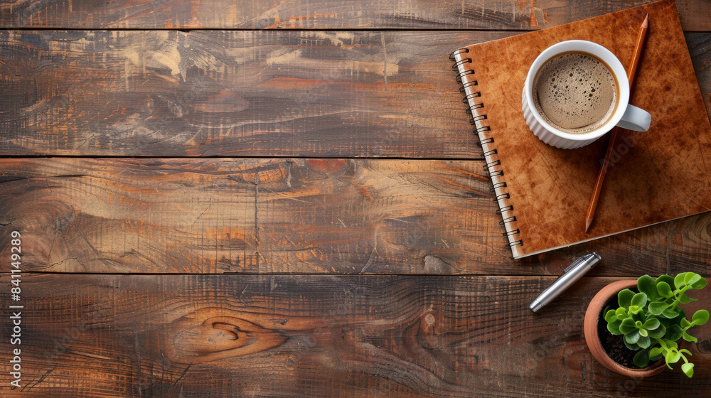 Top view desk with copy space wooden texture Top view desk with copy space wooden texture
