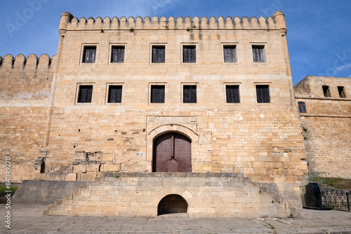 Facade of the ancient building of the Khan's chancellery on a sunny May morning. Naryn-Kala fortress in Derbent. Dagestan, Russia