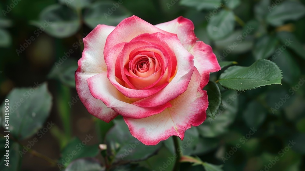 Pink and white contrast in a rose displaying its innate beauty Pink and white contrast in a rose displaying its innate beauty