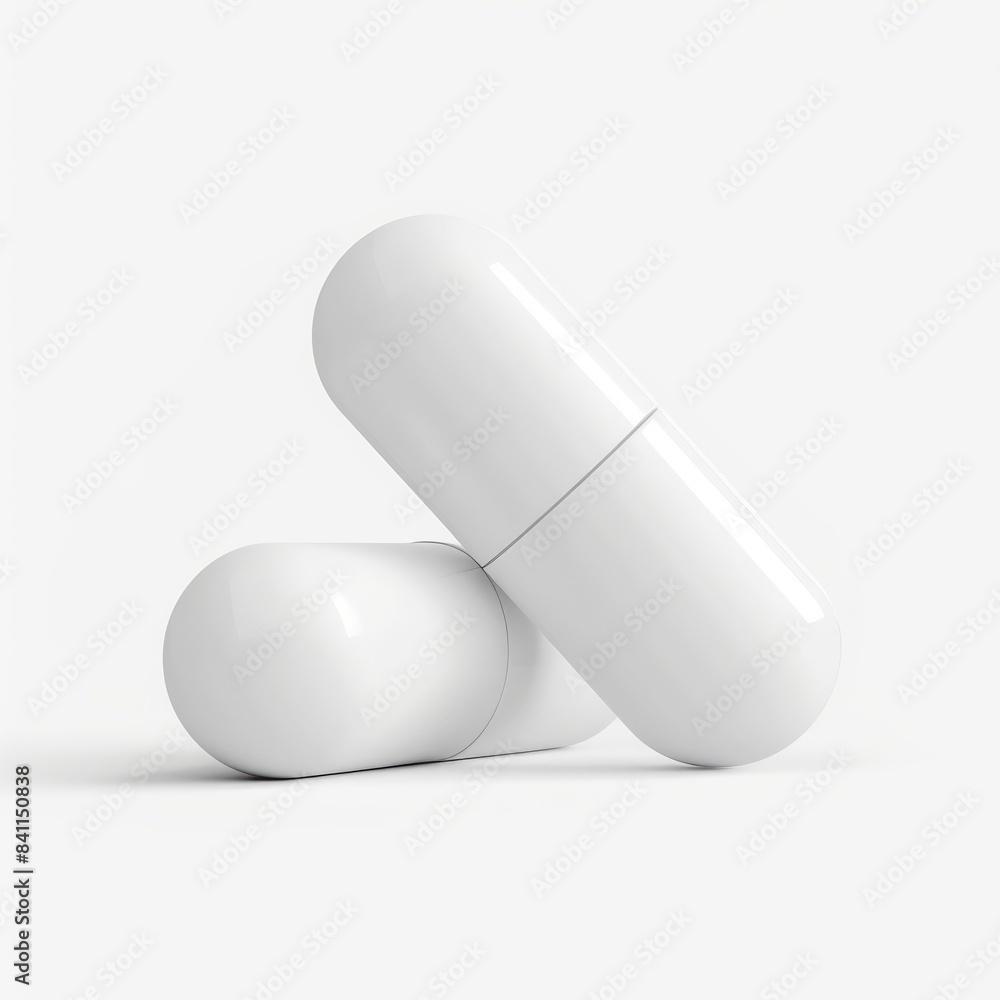 A close-up image of two white pills, likely for motion sickness, on a clean white background A close-up image of two white pills, likely for motion sickness, on a clean white background