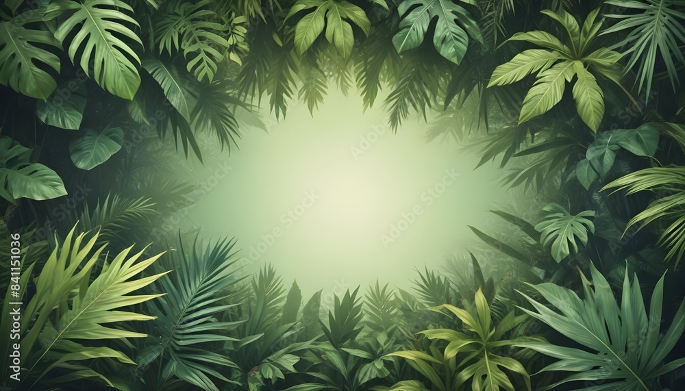 Tropical jungle frame background with copy space Tropical jungle frame background with copy space