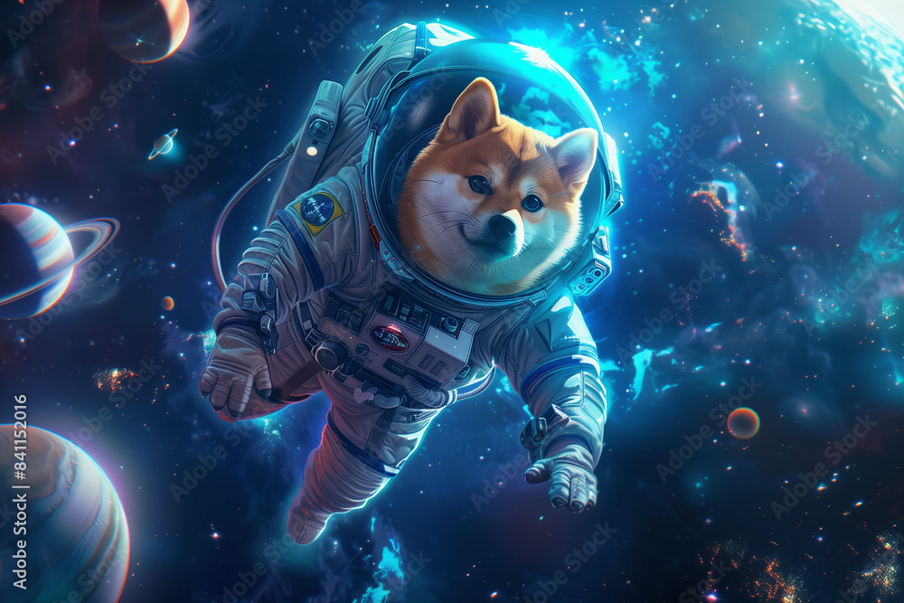 A cute Shiba inu in an astronaut suit generated by AI A cute Shiba inu in an astronaut suit generated by AI