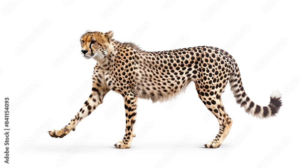 Cheetah clearly photo on white background , Cheetah clearly photo on white background ,