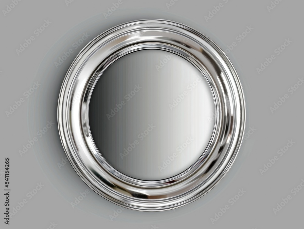 Obraz premium Round mirror on gray wall