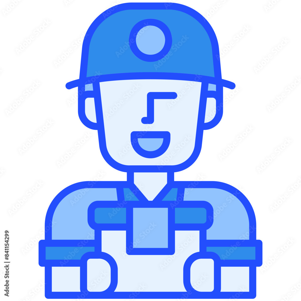 delivery man Blue Color Icon delivery man Blue Color Icon
